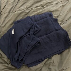 Navy Blue Polyester United Airlines Blankets x 4